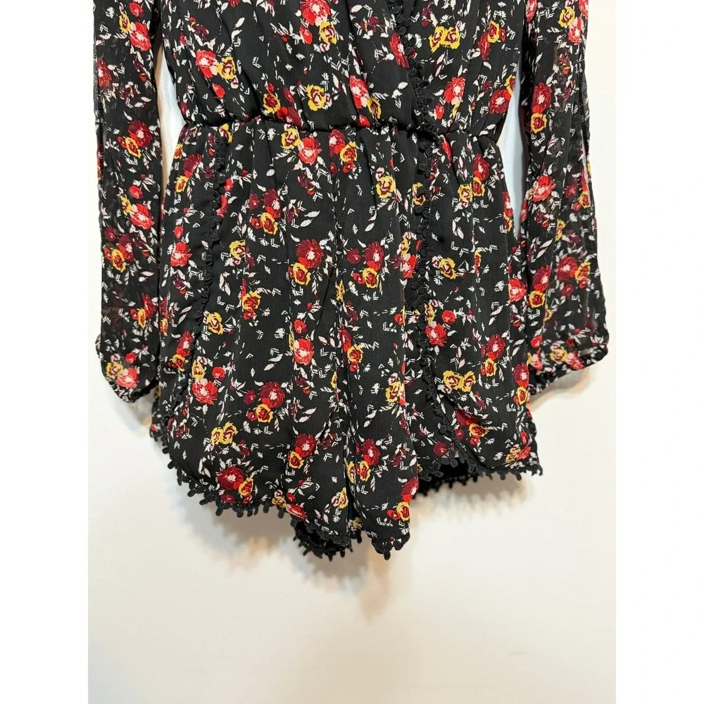 Y2K Material Girl Dark Academia Floral Romper Womens Size‎ L EGirl Indie Sleaze